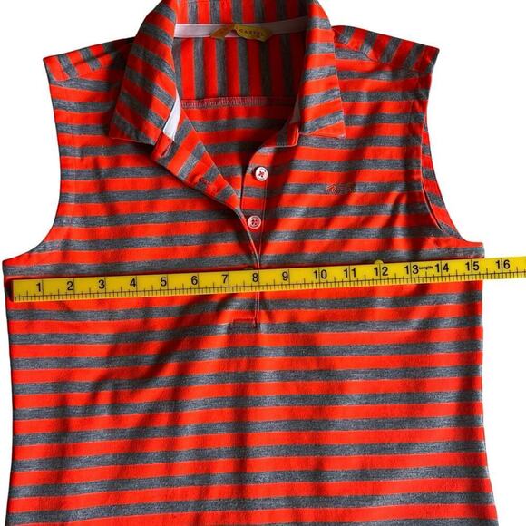 Louis Castel Women’s Golf Stripped Sleeveless Top Orange Size 90/US Small - Picture 7 of 8